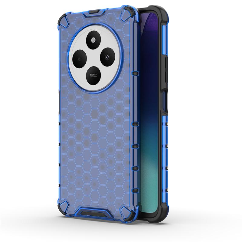 Shockproof Transparent Case For Xiaomi Poco C75 Honeycomb Armor Full Back Case For Poco C75 Case Cover For Poco C75 6.88 inch