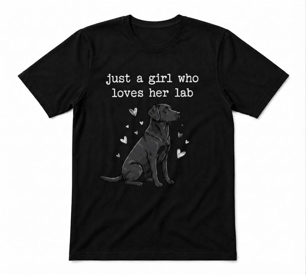 Just A Girl Who Loves Her Lab Labrador Lover Dog Lover Unisex Black unisex T-Shirt