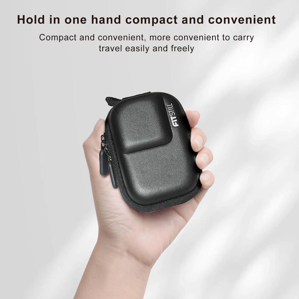 FiTSTILL PU Černý Mini Přenosný Ochranný Tvrdý Skořepinový Cestovní Úložný Tvrdý Kufr Kompatibilní s Insta360 Ace Pro Horolezecká Spona Insta 360 Akční Kamera