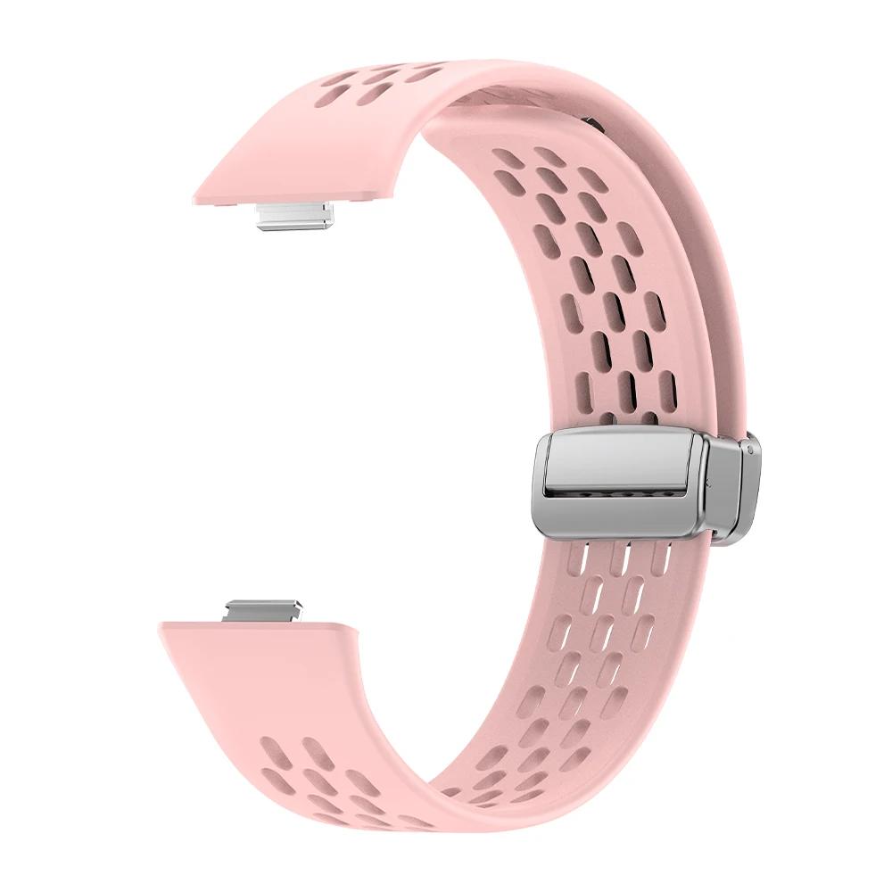 Magnetic D Folding Buckle Silicone Band For Huawei Watch Fit 3 4 4Pro Strap for HUAWEI Fit 3 Fit 4 Fit4Pro Sports Bracelet Belt