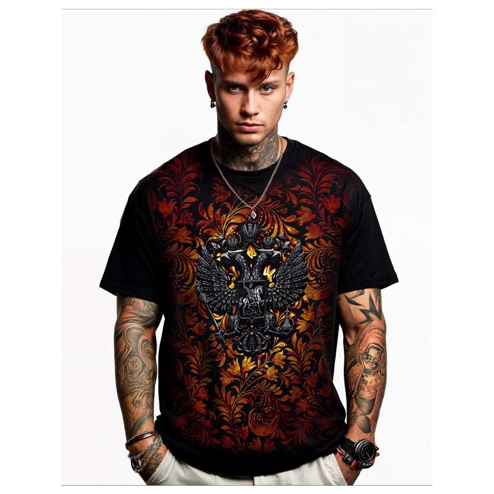 

2025 New Summer Design Dark Pattern 3D Men s T-shirt Large Size Loose Daily Casual Street Fashion Breathable Short Sleeve Top 5XL