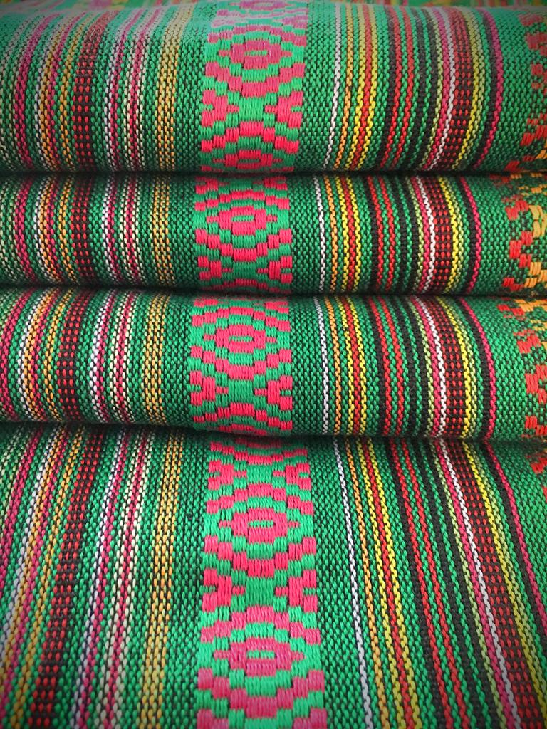 Versatile linen stripe fabric for DIY and more ethnic-inspired tablecloths, crafts, (Green, 2m)