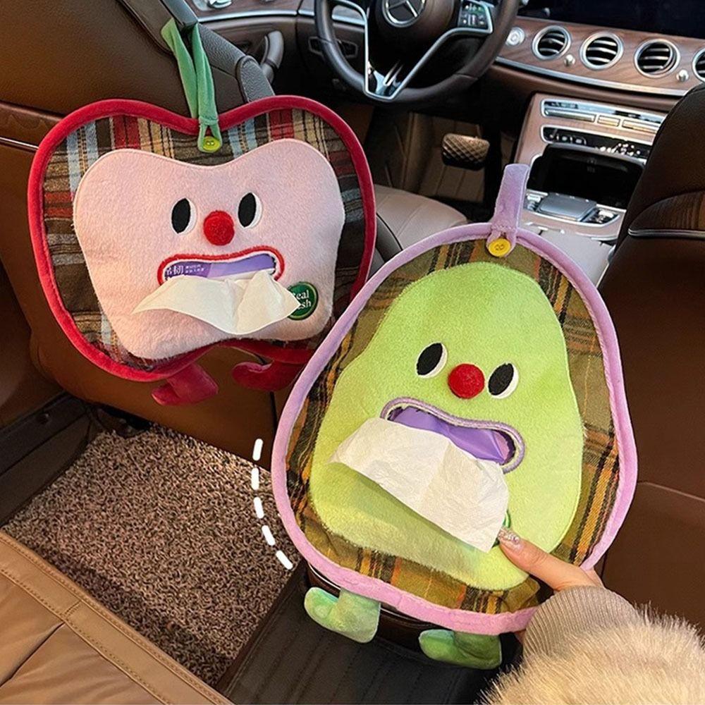

Fabric Car Tissue Boxes Fruit Shape Car Sundries Bags Auto Interior Decoration B