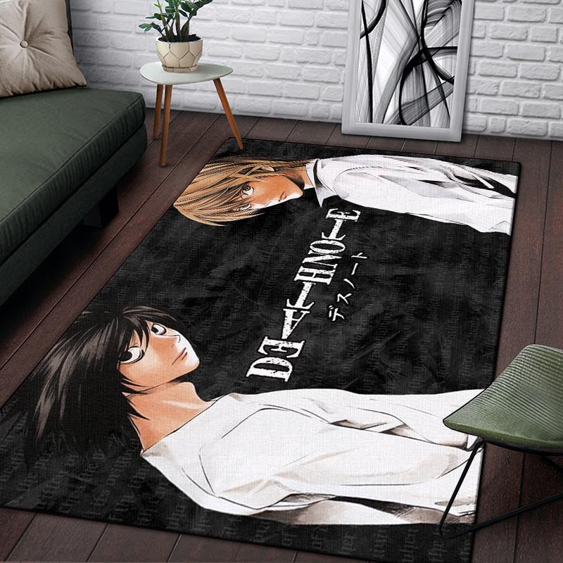 Death Note Comic Printed Carpet for Living Room Rugs Camping Stranger Things Picnic Mats Anti-Slip E-sports Rug Yoga Mat Gifts