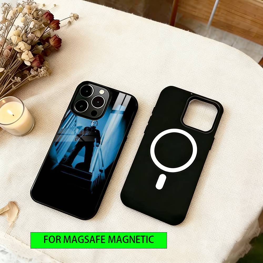 Halloween Michael Myers Phone Case For iPhone17,16,15,14,13,12,11 Plus,Pro Magnetic with Magsafe Wireless Charging