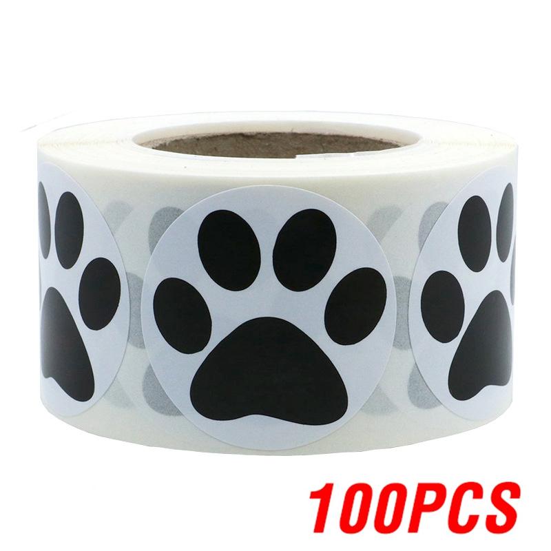 100-500Pcs 1Inch High-Quality Colorful High-Quality Paw High-Quality Print High-Quality Stickers High-Quality Dog High-Quality Cat High-Quality Bear