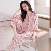 Woven Cotton Gauze Pajamas Women's Spring Cotton Seven-quarter Sleeves 1011 New Summer Cotton Mother Loungewear