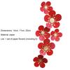1Set Paper Flowers DIY Artificial Red Floral Wall Art Paper Flower Decoration for Wedding