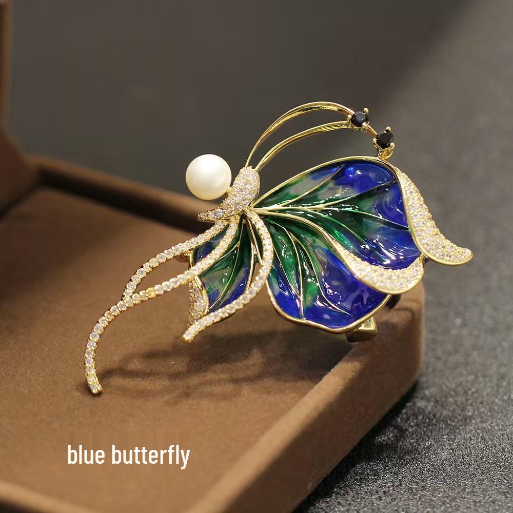 Exquisite Butterfly Rhinestone Brooch - Versatile 3D Floral Alloy Accessory for Women