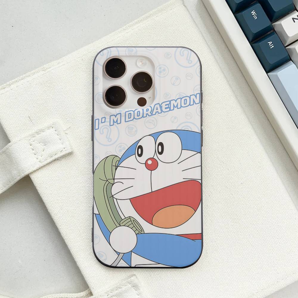 Cartoon D-Doraemons Corrugated Pattern For IPhone 17 16 15 14 13 12 11 16 Pro Max Plus Pro Non-slip Phone Cover