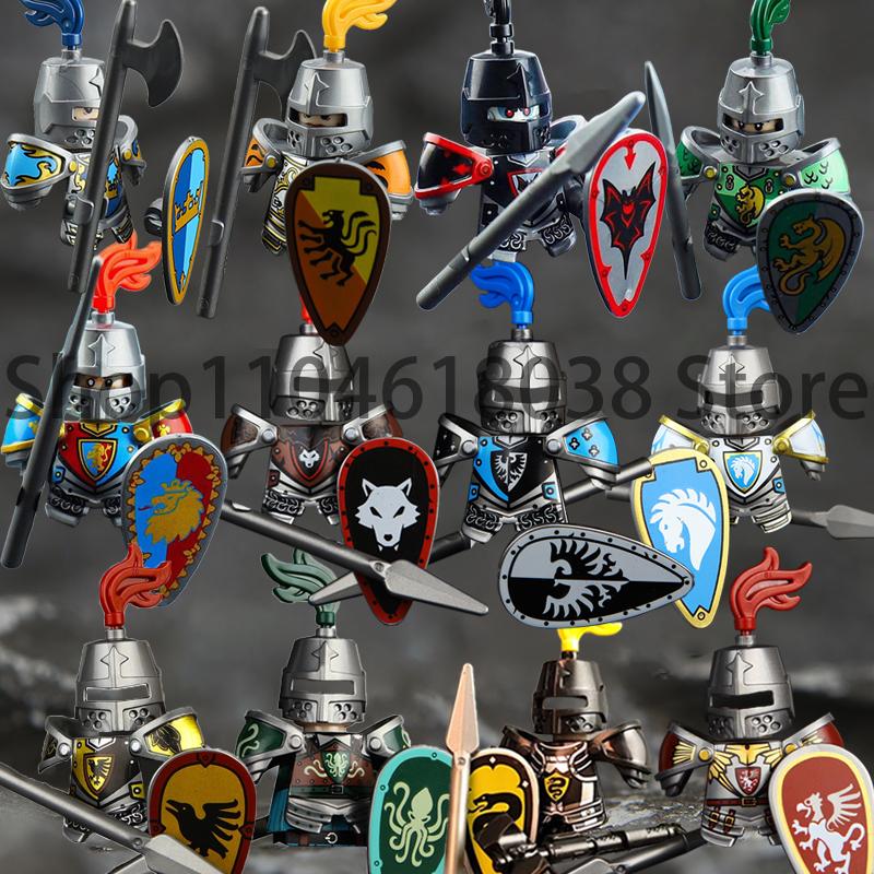 Středověký Vojenský Řím Válka Akční Figurky Armádní Figurky Stavební Kostky Helma Zbraně Příslušenství Děti na Hračky Dárky