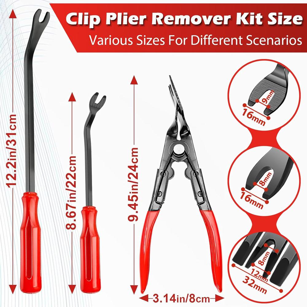 3/7 Pcs Auto Trim Removal Tool Kit with Plastic Pry Tool Fastener Clip Pilers Remover Tools for Car Body Upholstery Door Panel