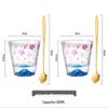 Shangqi Gold Rim Cherry Blossom Mount Fuji Glass Tea Cup Set