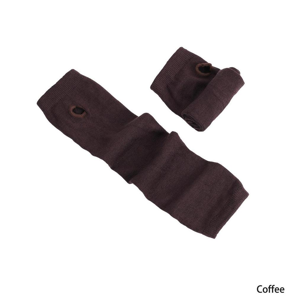 Women Winter Long Fingerless Gloves Knitted Arm Warmer Thumbhole  Gloves