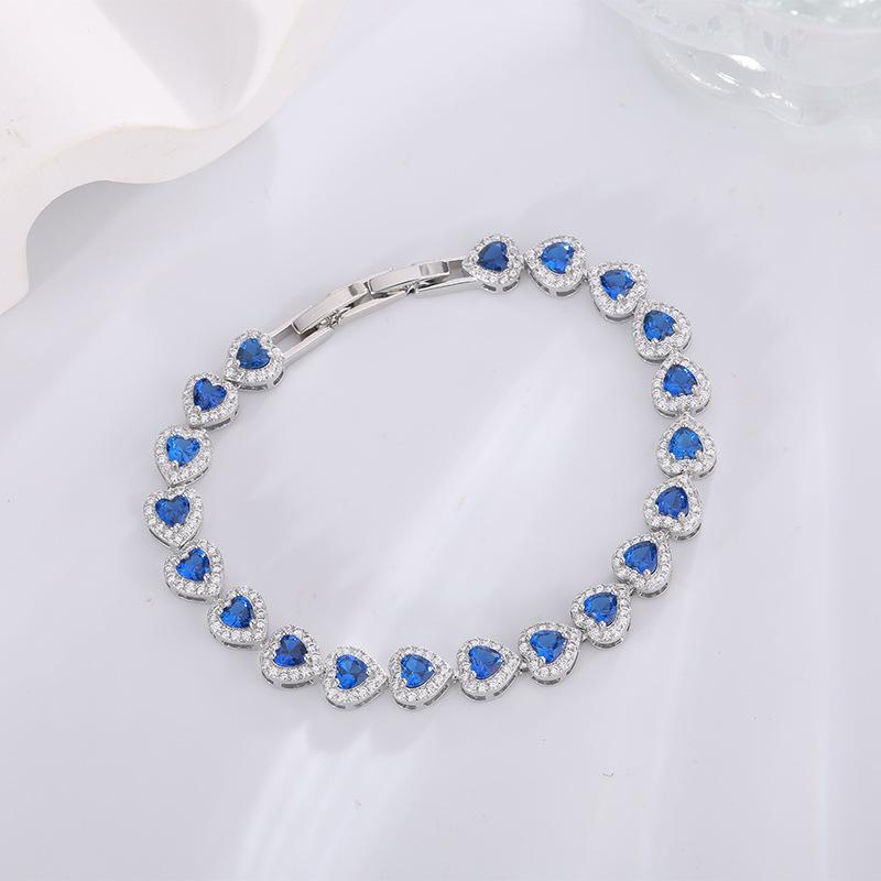 Jewelry Cultivated Ruby Emerald Bracelet Heart Shaped Exquisite Sapphire Bracelet Jewelry