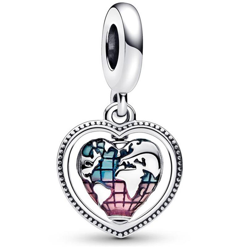 Silver Plated Blue Starry Sky Pendant Alloy Set Star Earth Bead Bracelet & Necklace DIY Jewelry Accessories Series