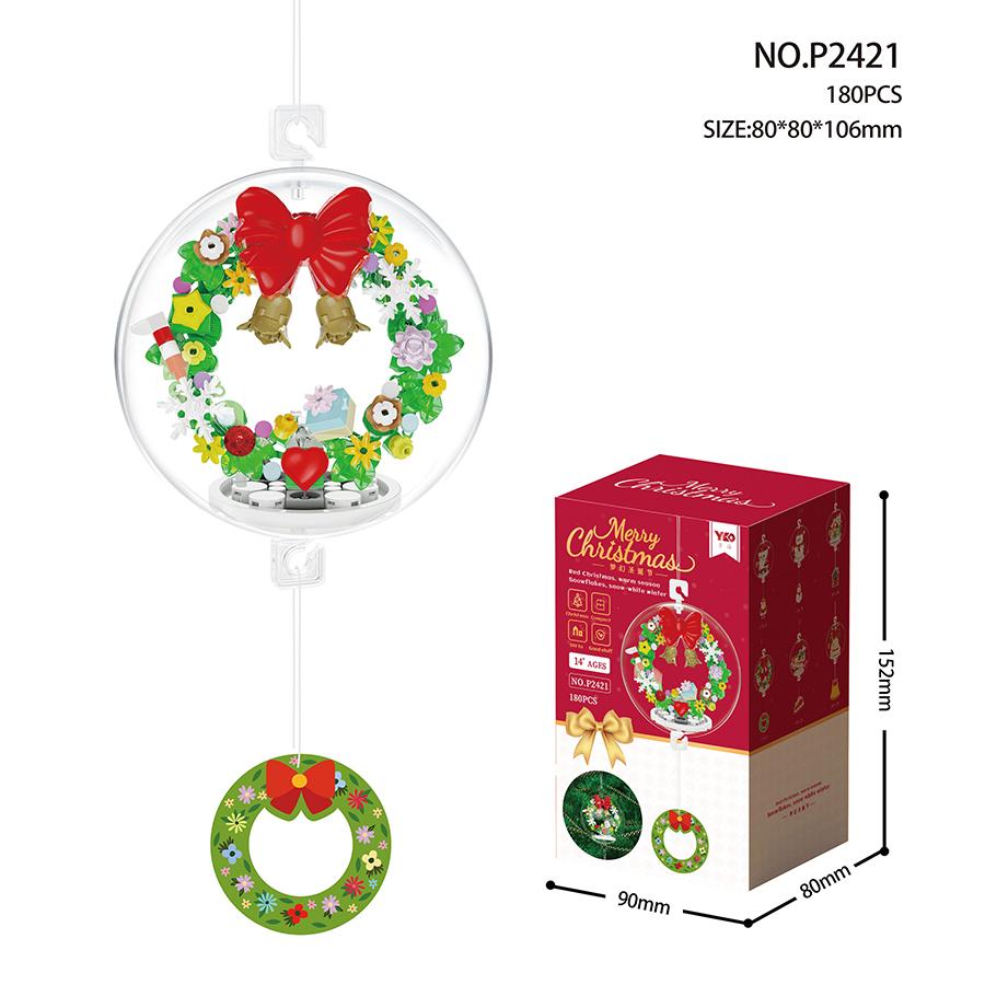 

Non-Toxic Christmas Pendant Ball Building Blocks Mini Bricks Bell Snowman Santa Claus Christmas Tree Decorations For Home Christmas Gifts With box