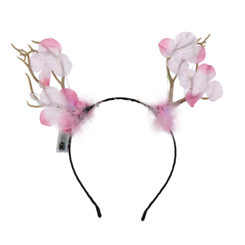 Colorful Flashing Headband LED Lights Luminous Deer Horn Hair Band LED Glow Headband  Kids Gift