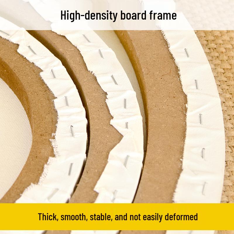Round Wooden Oil Painting Frame with Hand-Painted Canvas for Beginners