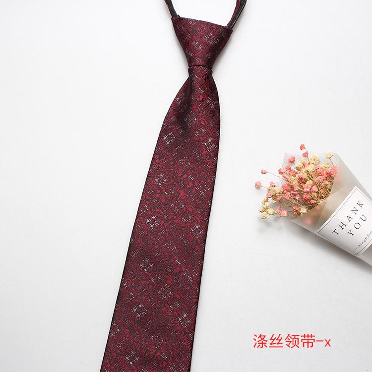 Hot-Selling Formal 8Cm Business Tie, Men'S Zipper Lazy Tie, Small Flower Cashew Nut Ideas, A Variety Of Colors