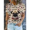 Women's T Shirt Print Graphic Animal Dog Vintage Stylish Classic Short Sleeve Crew Neck V Neck Regular Tops Casual Daily