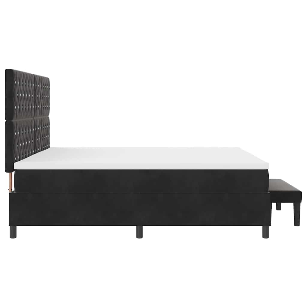 Box Spring Bed with Mattress Black 200 X 200 Cm Velvet