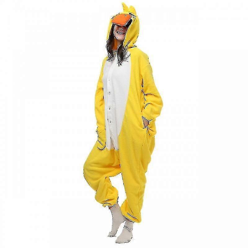 Yellow Duck Costume Pajama Onesie Kigurumi Jumpsuit Animal Hoodie