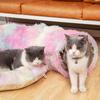 Spring Cat Tunnel Bed with Middle Mat Large Playground Toys Soft Plush Material Full Moon Shape Suitable for Small Cats (it Is Recommended To Take