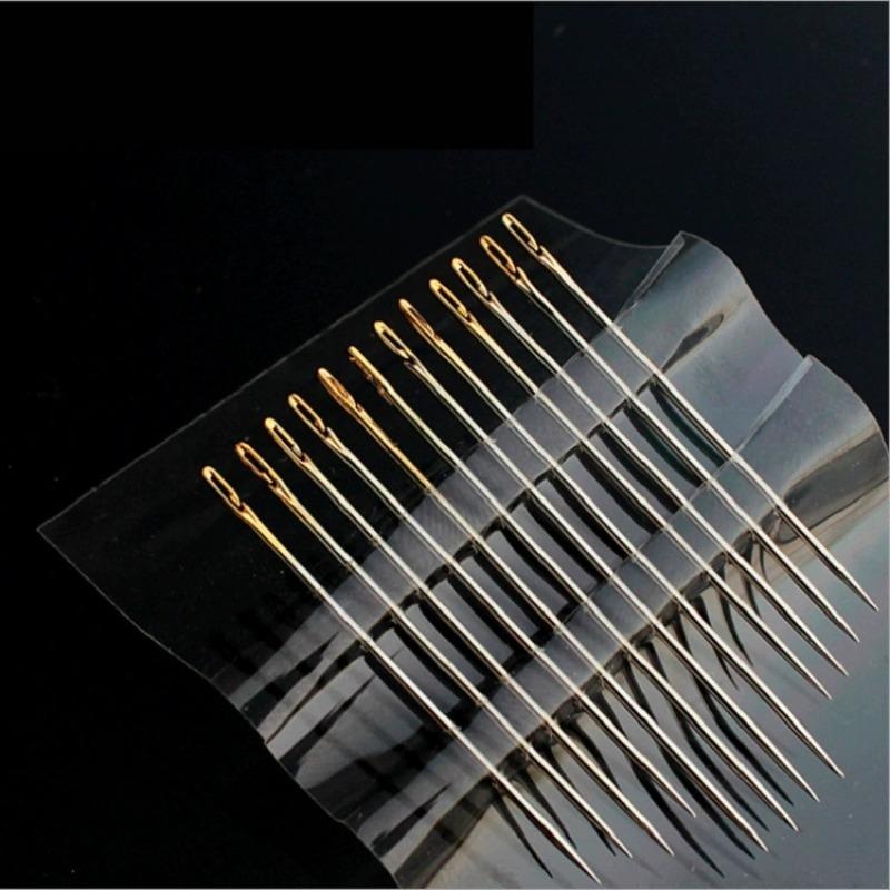12/24/36pcs Elderly Blind Needle Side Hole Hand Home Sewing Stainless Steel Sewing Waste Thread DIY Jewelry