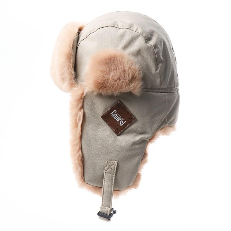 Unisex Vintage Leather Aviator Hat Winter Warm Fleece Lined Ear Protection Cap Motorcycle Riding Outdoor