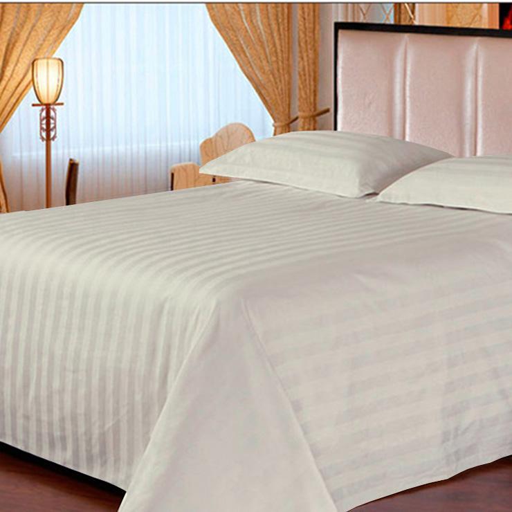 3PC Striped Flat Sheet Set In 100% Egyptian Cotton, 600TC - Includes 1 Flat Sheet & 2 Pillow Shams, Multiple Sizes & Colors