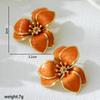 Simple Oil-Infused Flower Earrings And Necklace Set - Casual Jewelry Set For Women