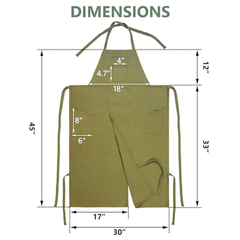 Pottery Apron Full Coverage Pinafore Adjustable Split Leg Apron With 3 Pockets For Pottery Painting Sculpture Ceramics