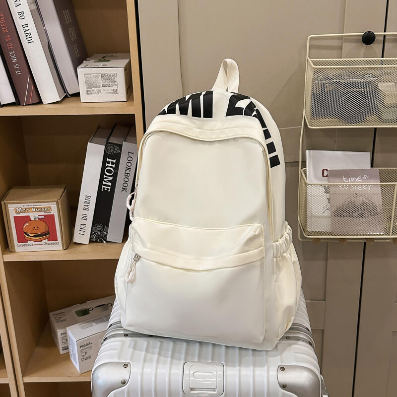 Junior High School Schoolbag Women's Solid Color Backpack