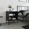 Nightstand Black 50x35x60 Cm Glass and Steel