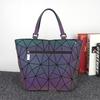 2024 Luminous Geometric Bucket Handbag - Color-Changing Rhombus Shoulder Bag for Women