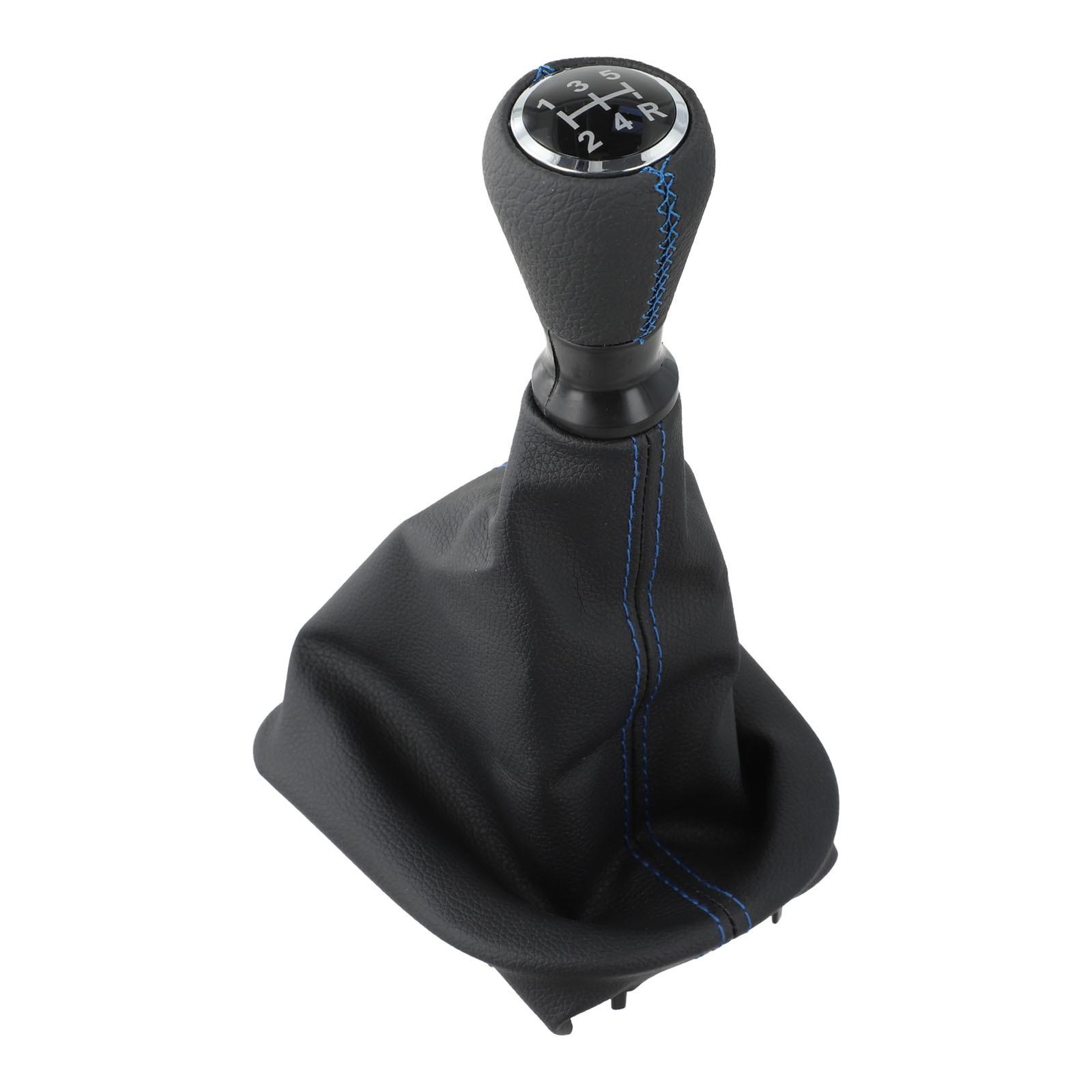 Sleek and Stylish Leather Gear Shift Covers Designed for Easy Replacement Blue line