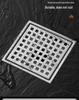 304 Stainless Steel European-Style Large Capacity Square Floor Drain with Sliding Side Drain.