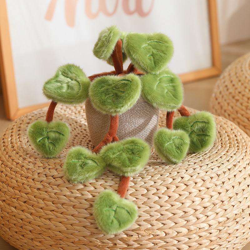 Schöne lebensechte Pothos Plüschtiere Zarte handgefertigte Topfpflanzen Spielzeug Weiche niedliche Schreibtischdekoration Posen-Requisiten Schönes Geschenk 18x30 cm
