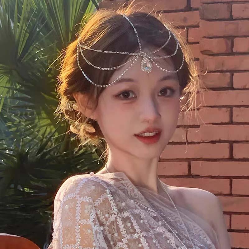 Bohemian Princess Tassel Forehead Pendant - Exotic Ethnic Style Hair Accessory