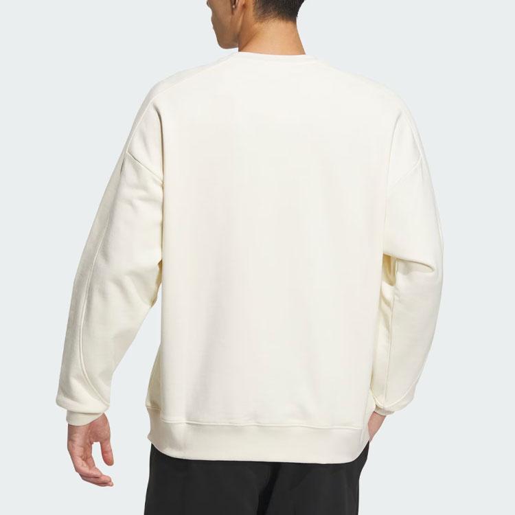 adidas Originals Embroidered Sport Crewneck Sweatshirt Men Tops Off-White IZ1521
