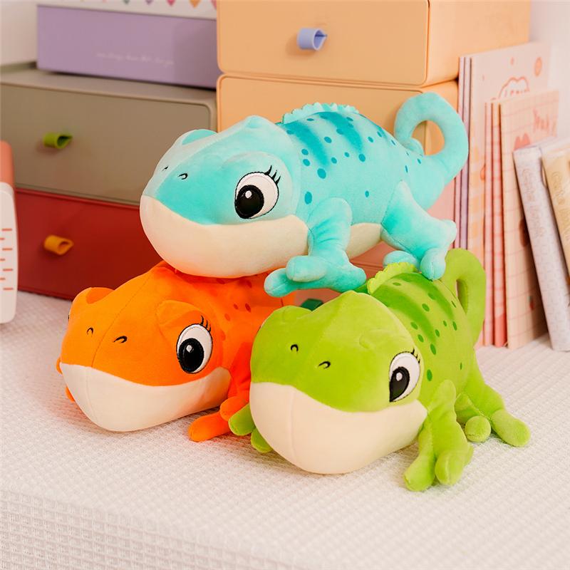 Creative 30cm Cartoon Real Like Lizard  Chameleon Plush Toys Candy Color Simulation Animal Reptile Stuffed Pillow Xmas Gifts