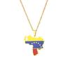 Unisex Elegant Venezuela Map Flag Pendant Necklace - Fashionable Stainless Steel Jewelry