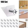 100pcs Shelf Stud Pegs Laminate Support Fixed Repair Fixing Drawer Chest Bottom Sagging Support Wedge Screw Furniture Bracket