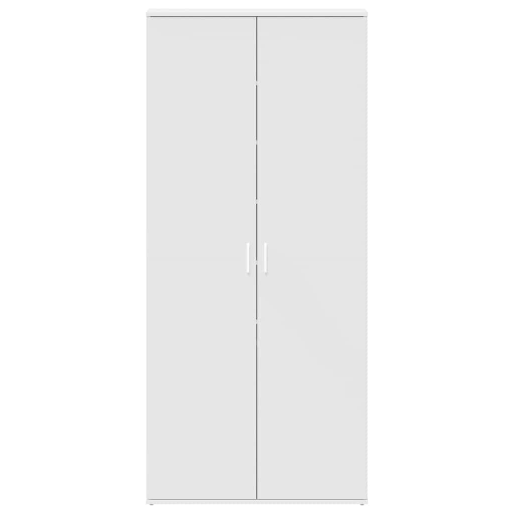 Shoe Cabinet with Shelf White 80 X 39 X 178 Cm Engineered Wood