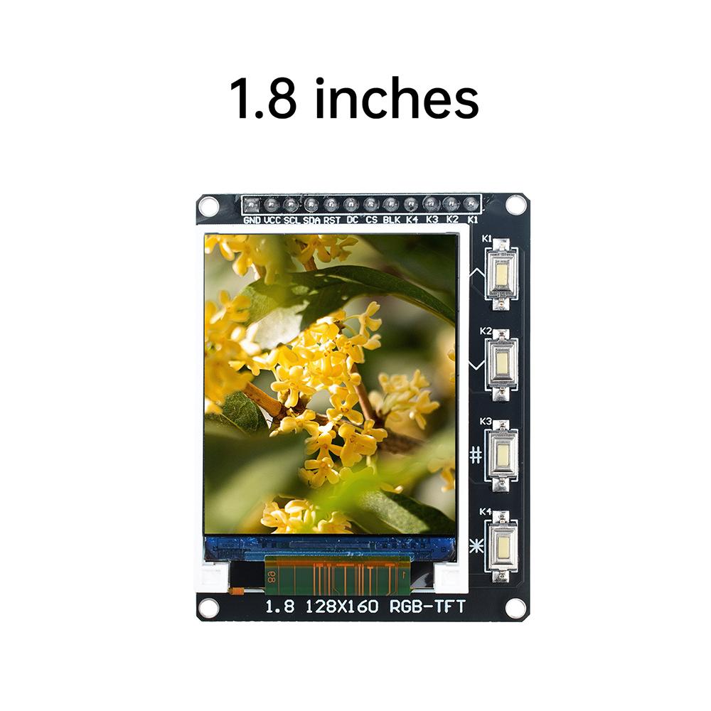 0.96/1.3/1.44/1.8-inch TFT IPS Color Screen LCD Display Module with 4 Buttons ST7735 / ST7789 Driver Interface SPI