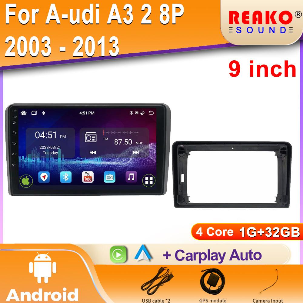 

ОС Android для Audi A3 2 8P 2003 - 2013 Беспроводной Apple CarPlay GPS Автомобильное радио Мультимедиа Навигация GPS 4G Стерео 2 Din Экран 4 core 1GB+32GB carplay