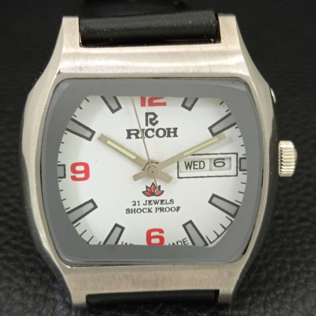 VINTAGE RICOH R31 AUTOMATIC JAPAN MENS WHITE COLOR DIAL WATCH A707950-1