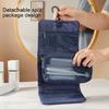 Space Saving Foldable Toiletry Bag with Clasp Waterproof Oxford Cloth Makeup Organizer Large Hanging Cosmetic Holder