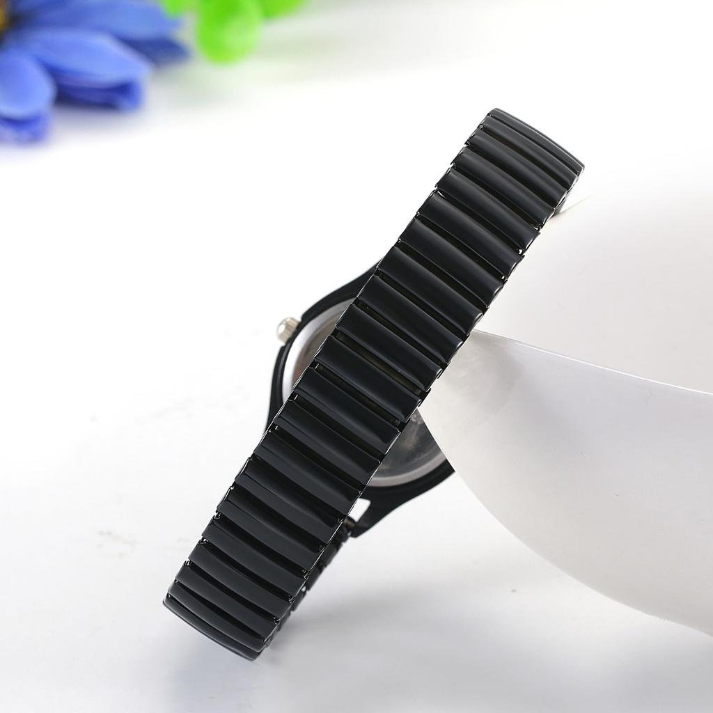 Stainless Steel Bracelet Watch with Waterproof Simple and Stylish Analog One Size Fits Black Quartz Movement Perfect Gift for or Your Boyfriend